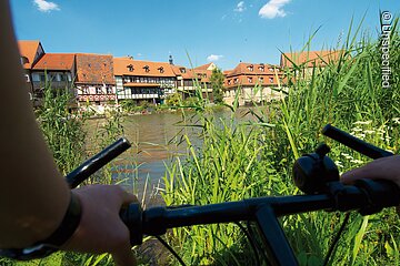 Blick vom RegnitzRadweg auf „Klein-Venedig“ in Bamberg