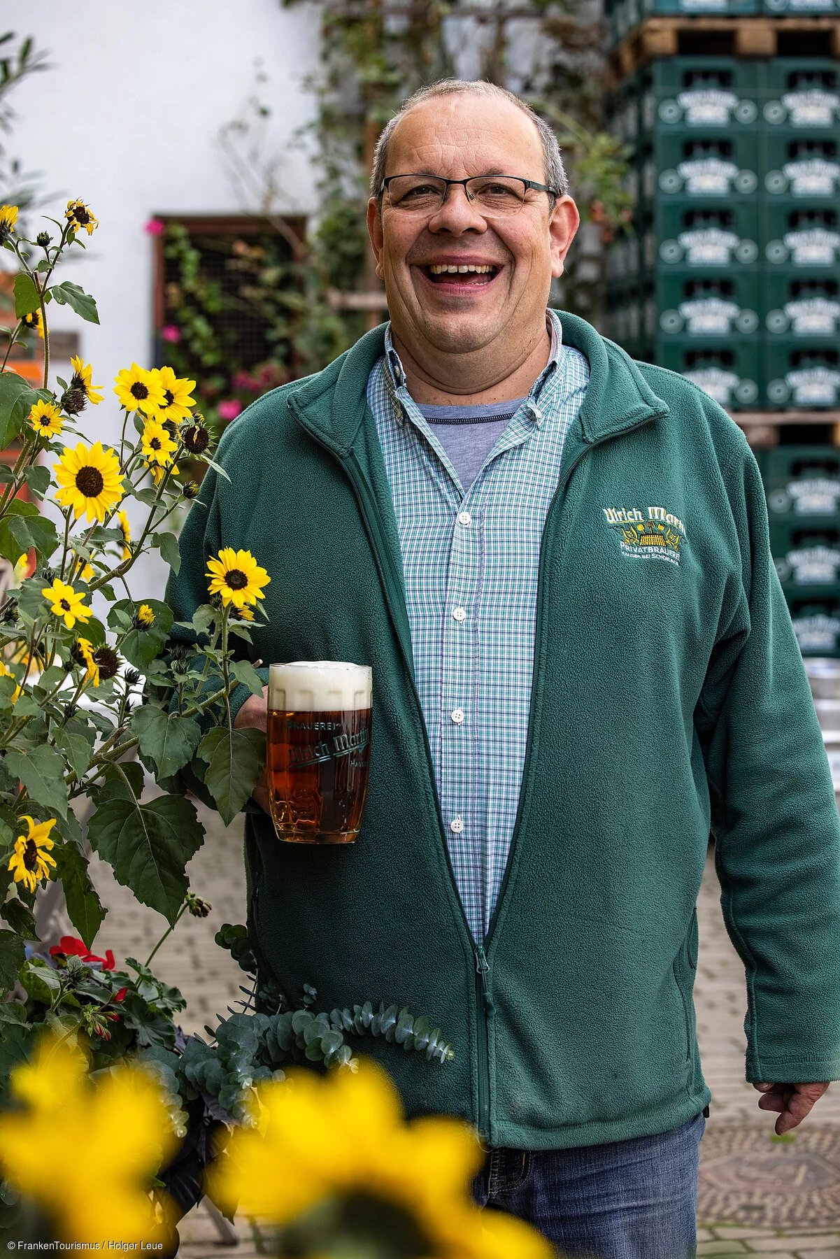 Brewmaster and owner Ulrich Martin of Brauerei Ulrich Martin brewery, Schonungen Hausen, Franconia, Bavaria, Germany