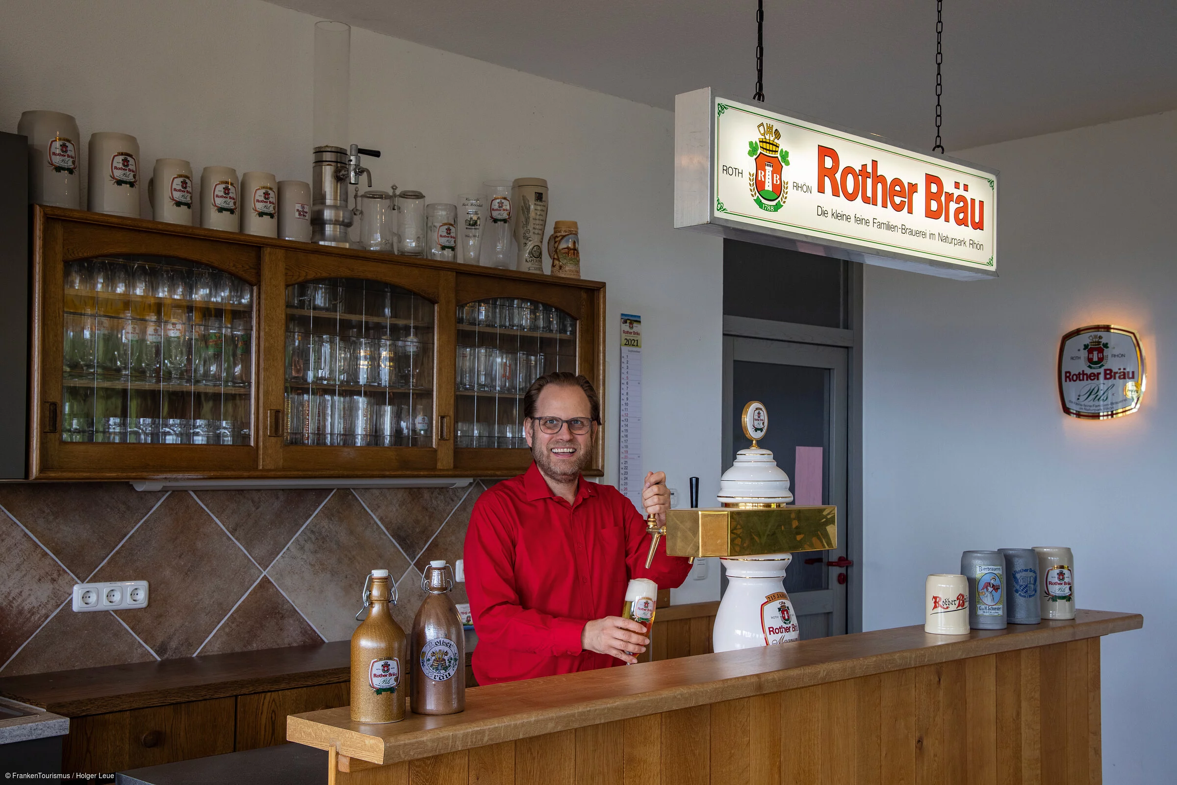 Owner Xaver Weydringer of Rother Bräu brewery, Hausen Roth, Rhön, Franconia, Bavaria, Germany