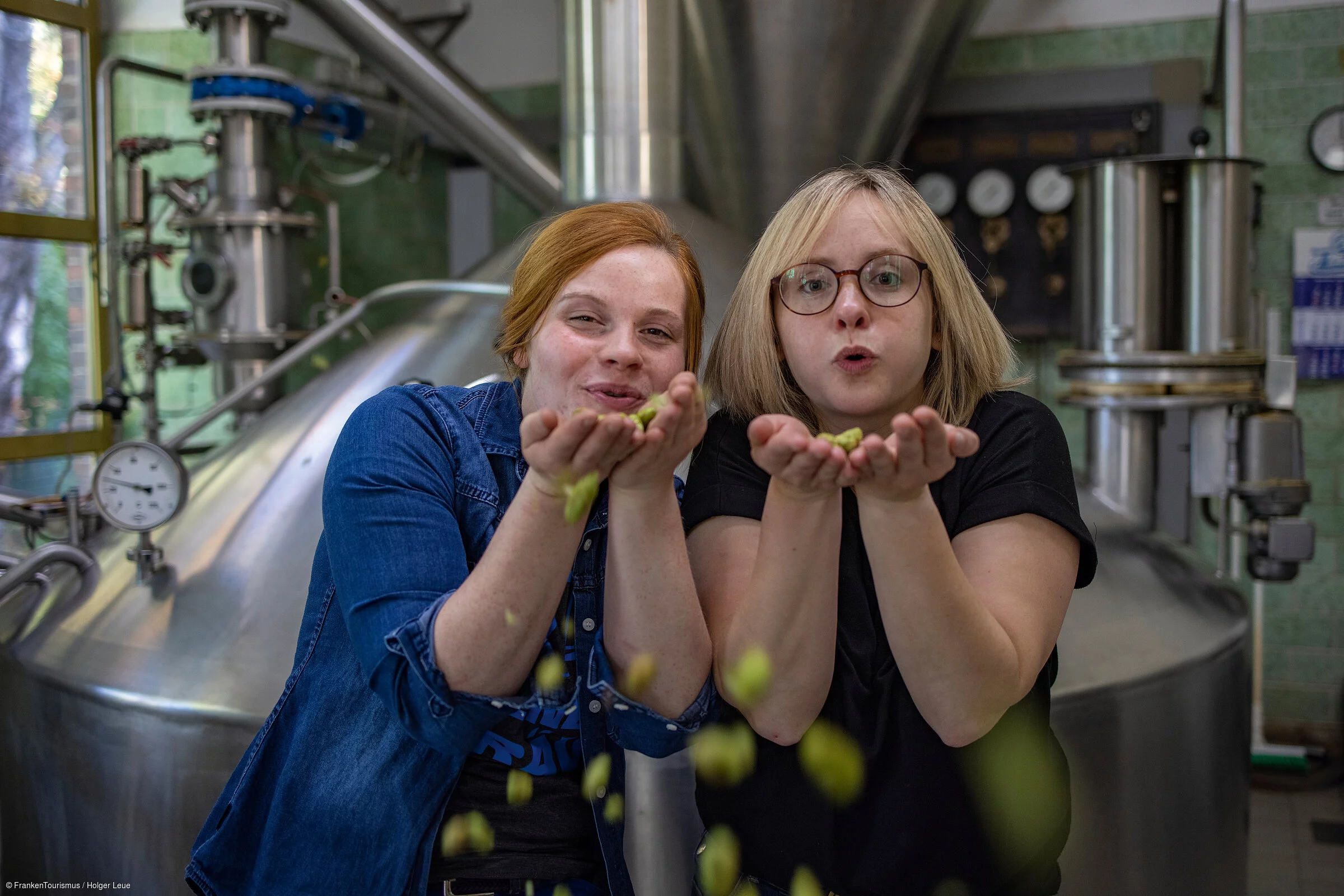 Brewmasters Monika Hansen and Gisela "Gisi" Hansen of Meinel Bräu brewery, Hof, Franconia, Bavaria, Germany