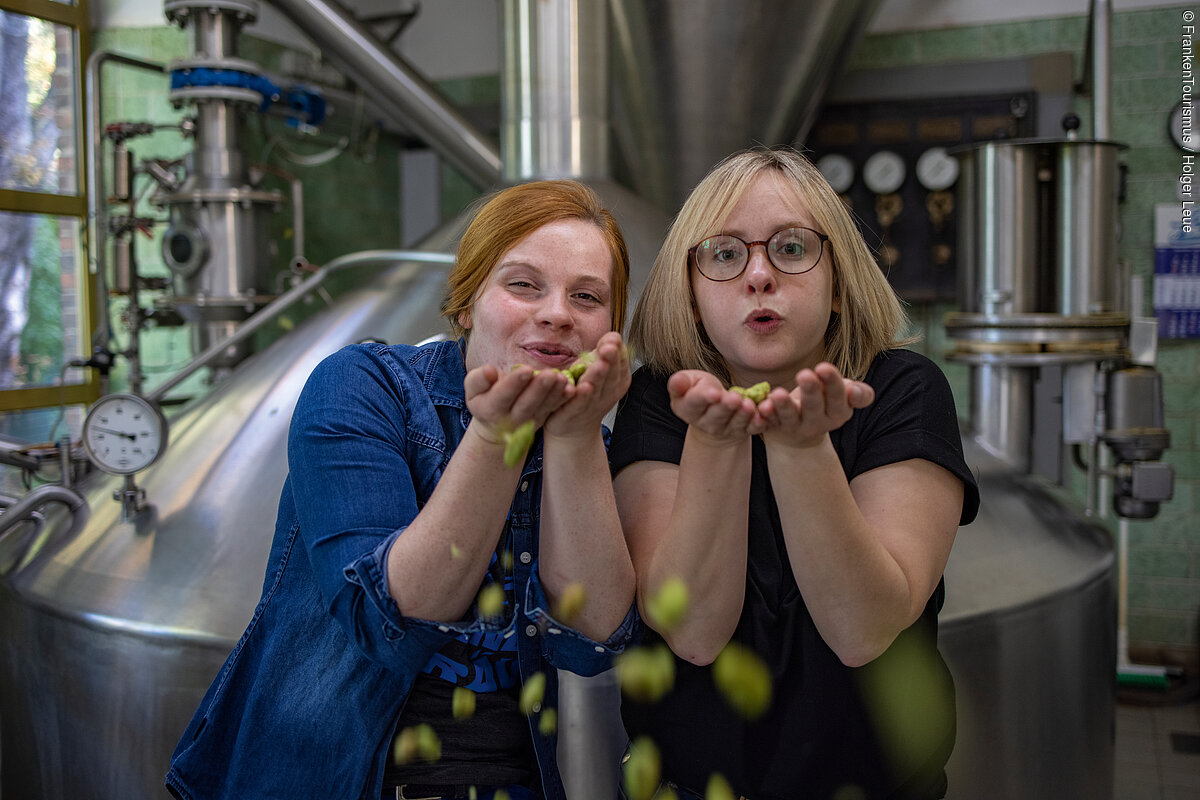 Brewmasters Monika Hansen and Gisela "Gisi" Hansen of Meinel Bräu brewery, Hof, Franconia, Bavaria, Germany