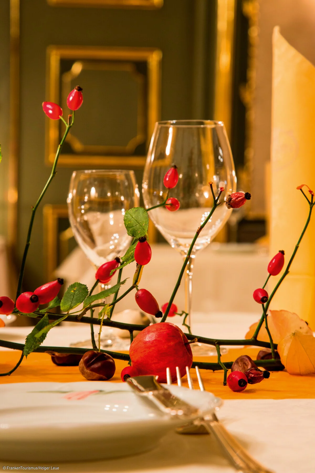 Tischdekoration im Restaurant "Domherrenhof"