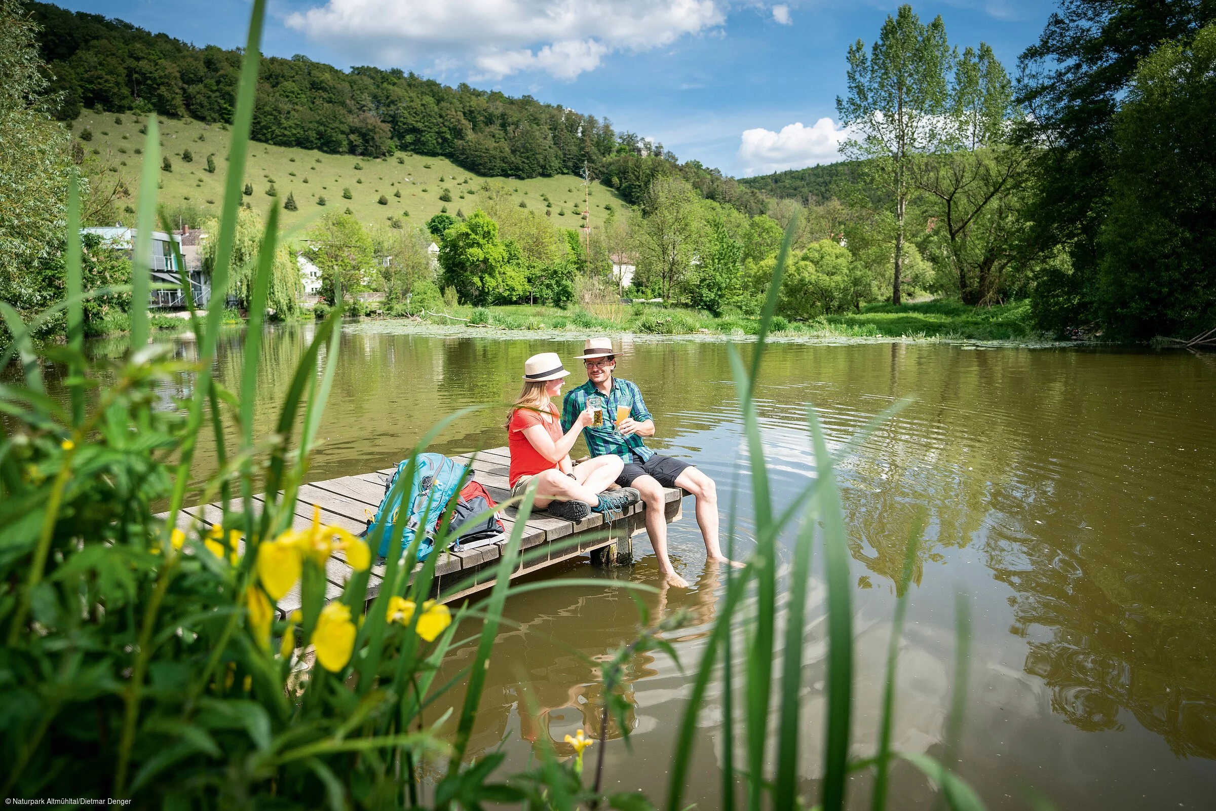 Pause am Steg an der Altmühl