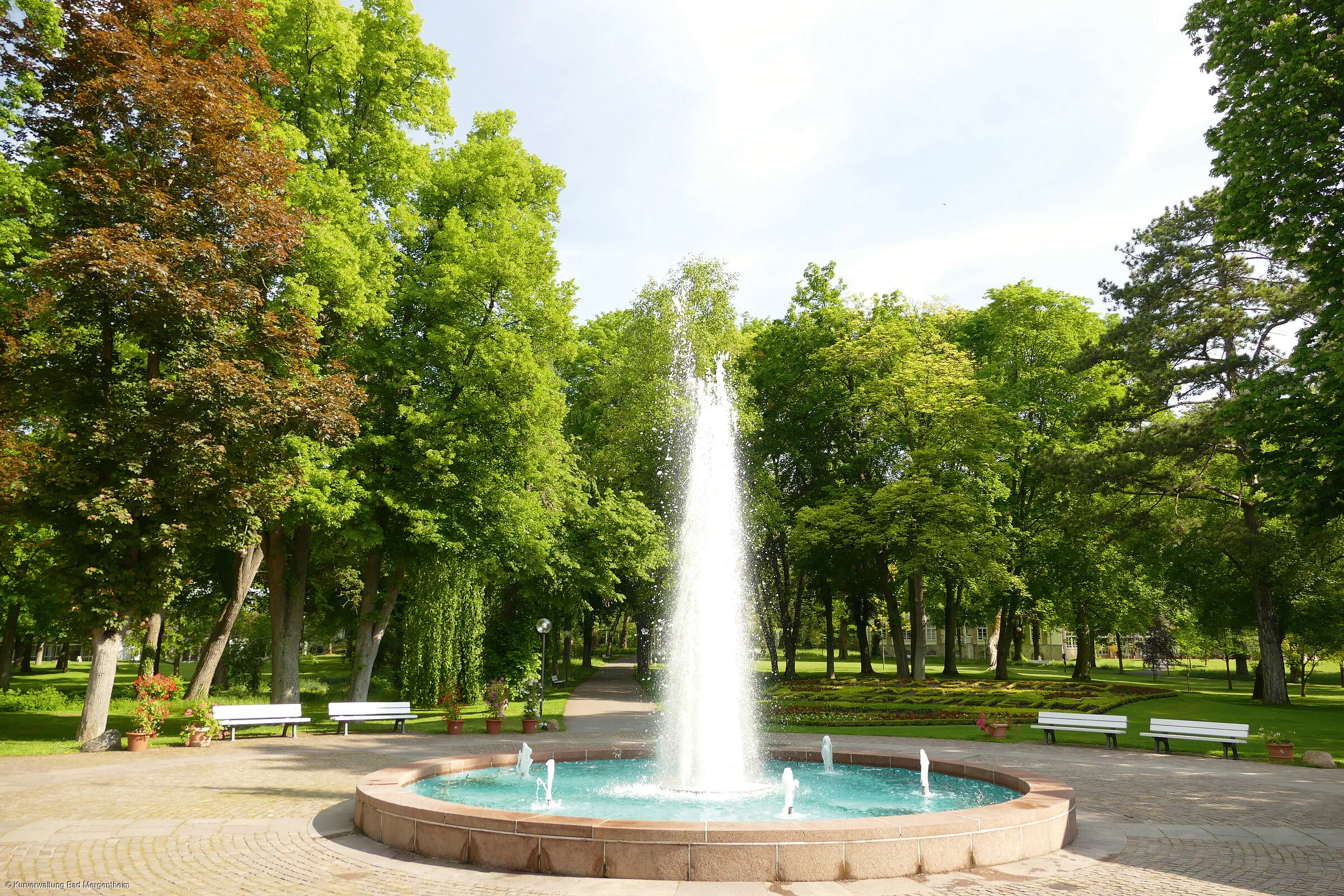 Große Fontäne vor dem Haus des Gastes im Kurpark
