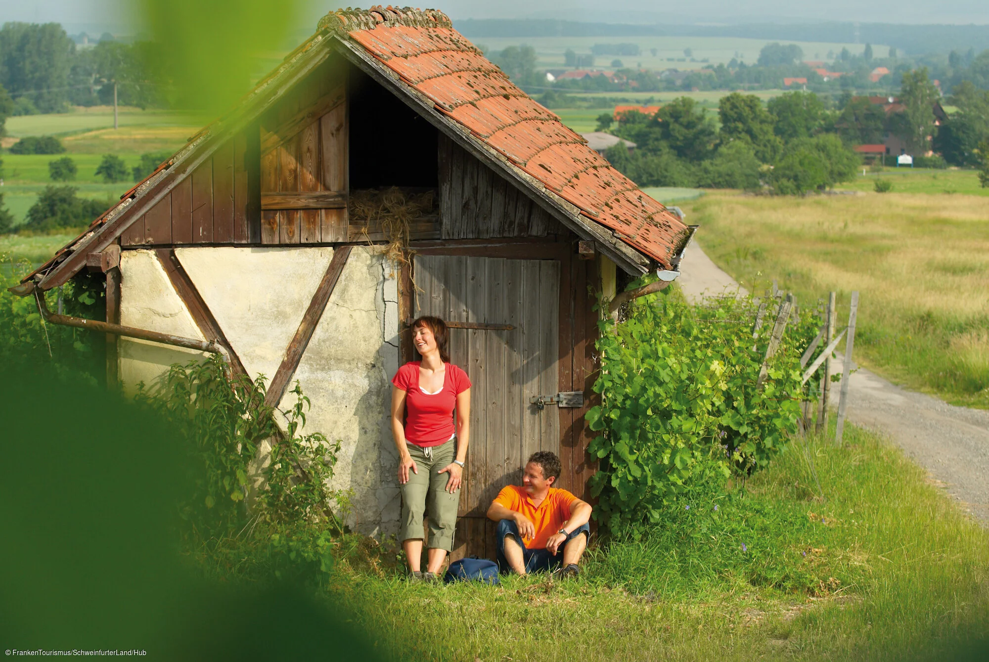 Weinwandern, Rast an der Hütte