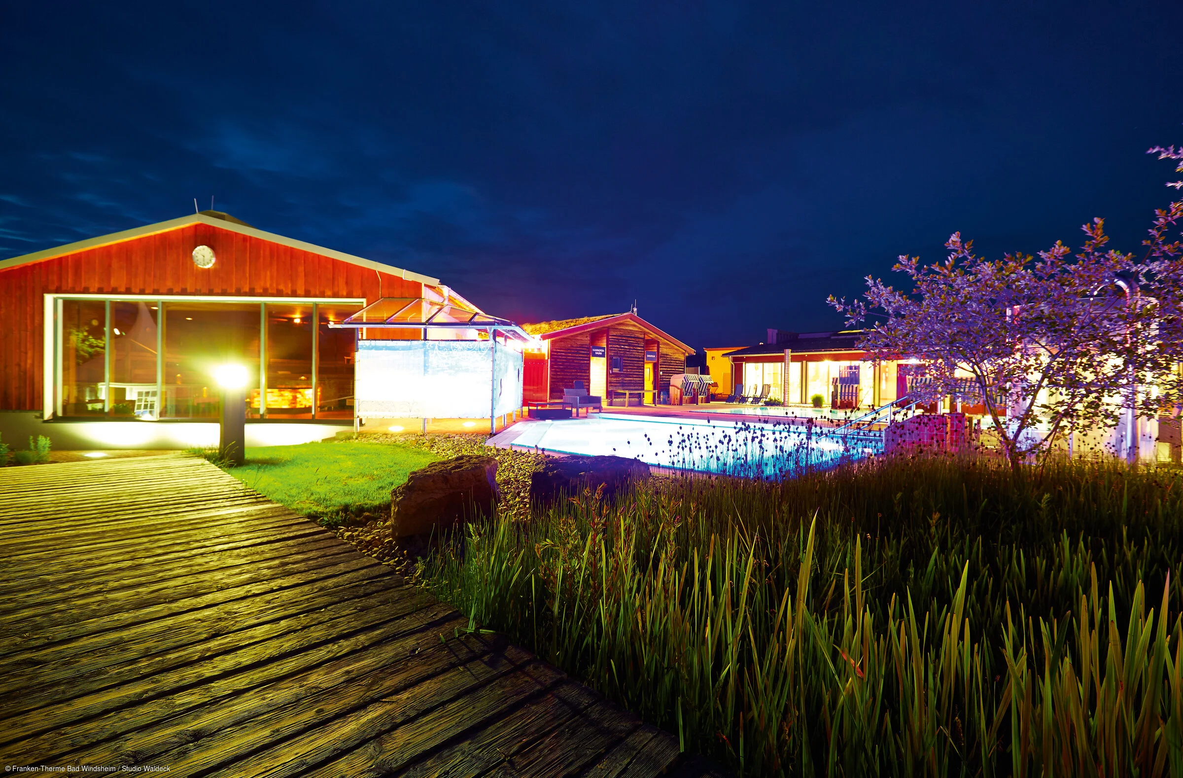 Sauna-Aussenbereich in der Franken-Therme