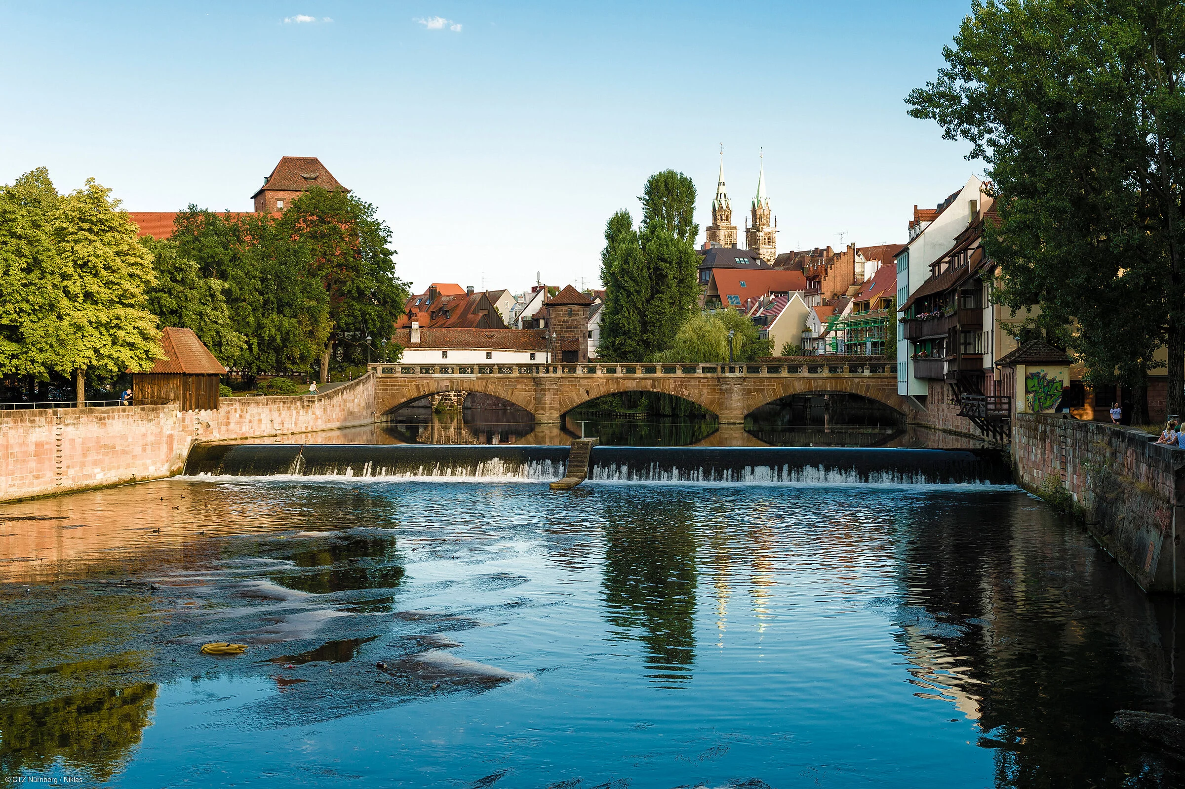 Pegnitz Nürnberg mit Maxbrücke