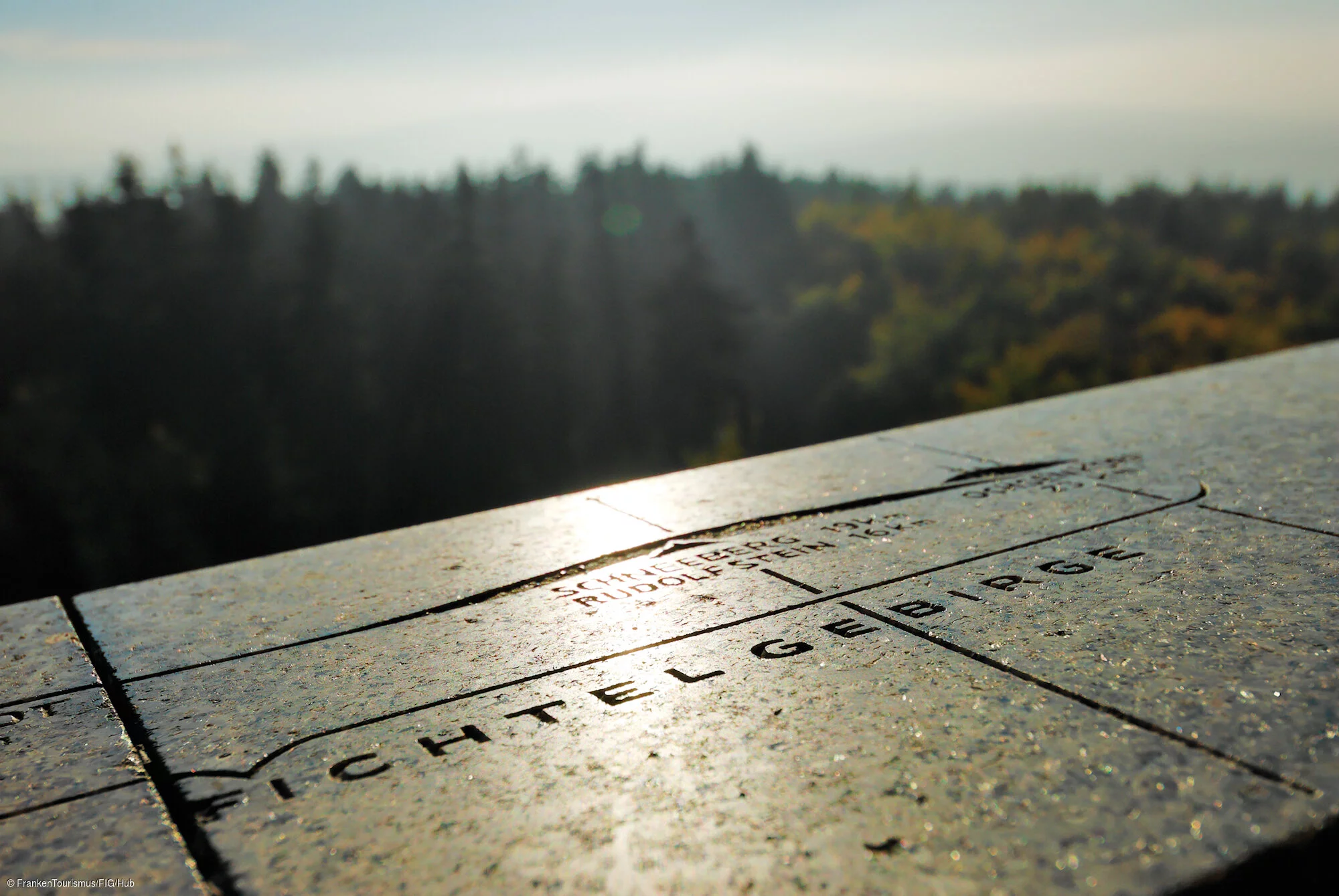 Panoramatafel auf der Schönburgwarte auf dem Großen Kornberg