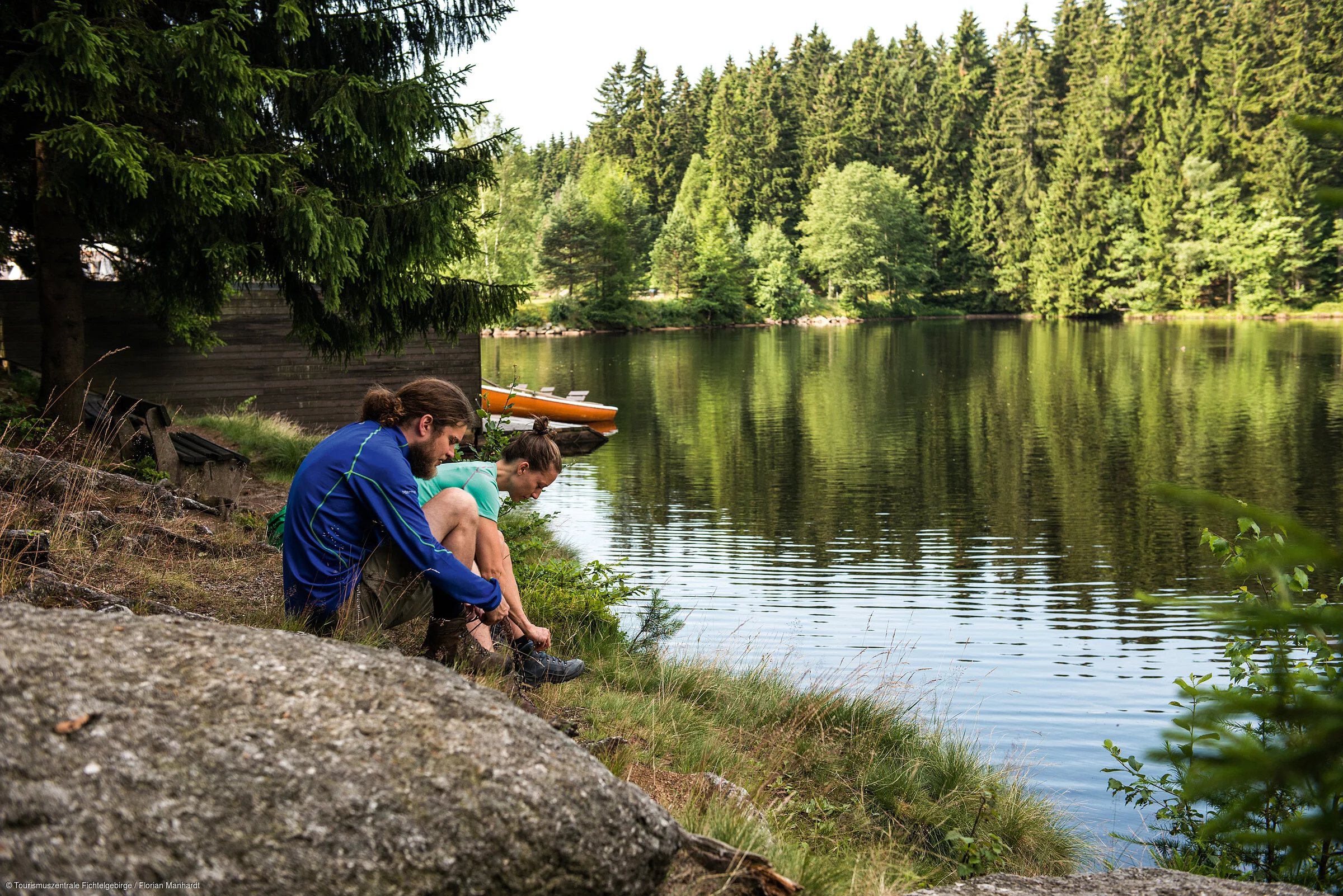 Wandern See Pause