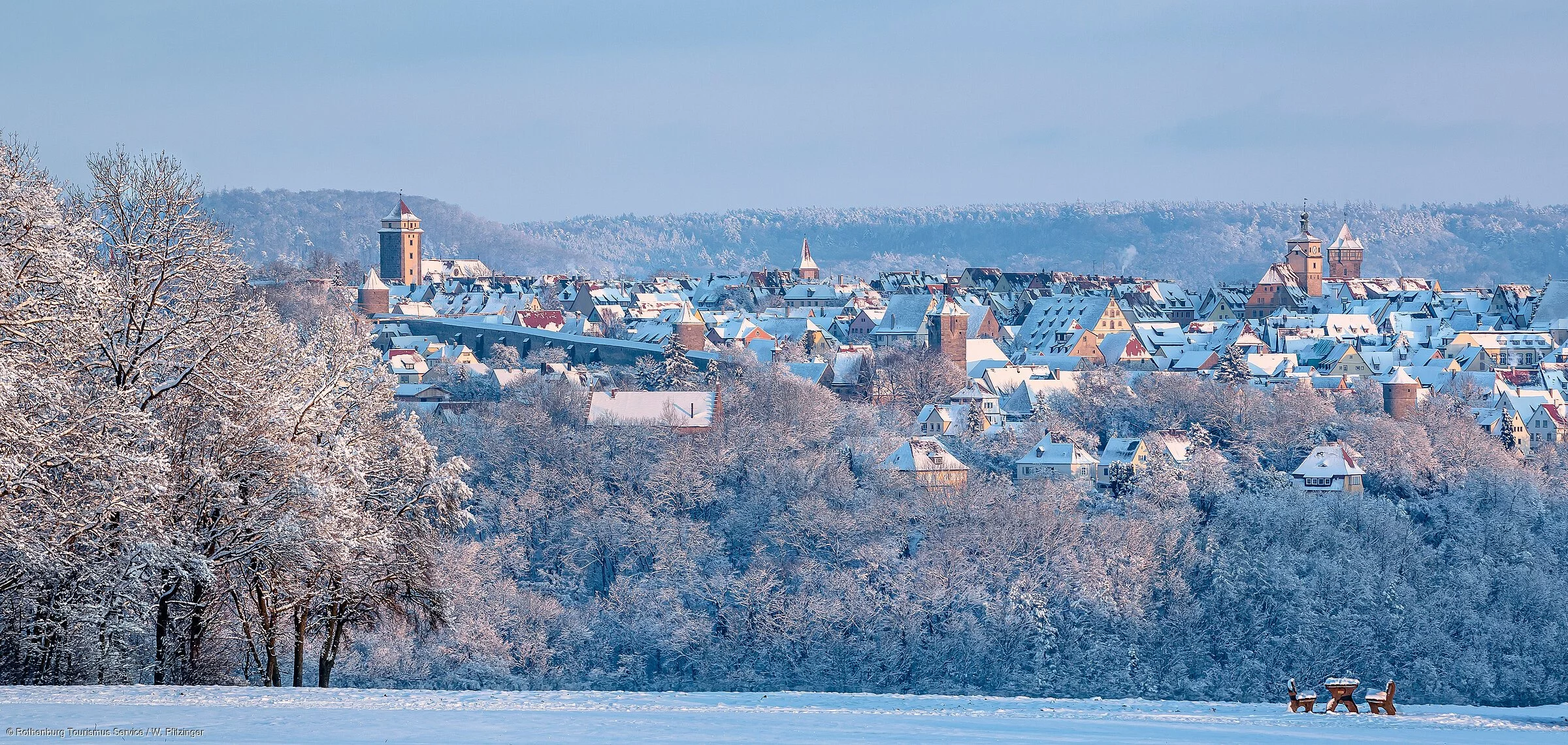 Stadtpanorama im Winter