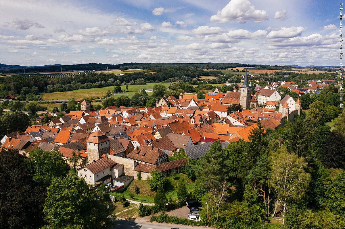 Panoramablick über den fränkischen Urlaubsort Seßlach